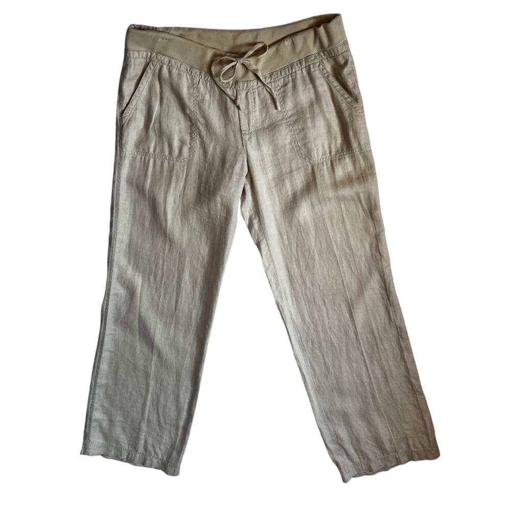 Guess Linen Drawstring Pants | Size Large | Beige… - image 7